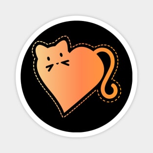 Heart Cat in Orange Magnet